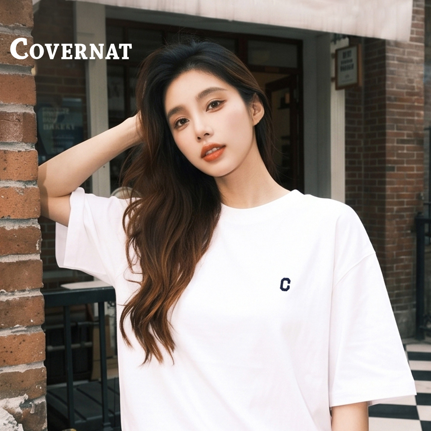 COVERNAT韩国小C短袖女款T恤2026新款夏季小众设计感宽松显瘦纯棉