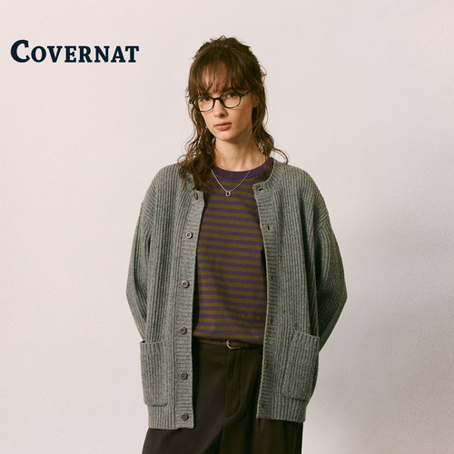 COVERNAT韩国秋季长袖纯棉女t恤