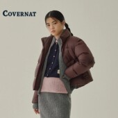 COVERNAT韩国羽绒服女款 立领短款 可拆卸马甲鸭绒面包服保暖外套