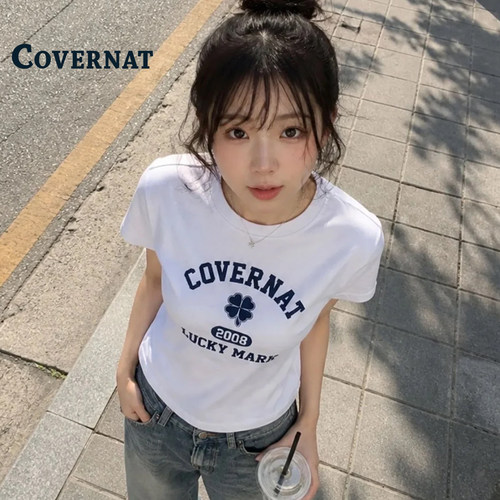 COVERNAT韩国四叶草T恤