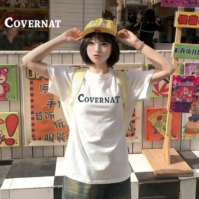 COVERNAT韩国小众设计感短袖T恤