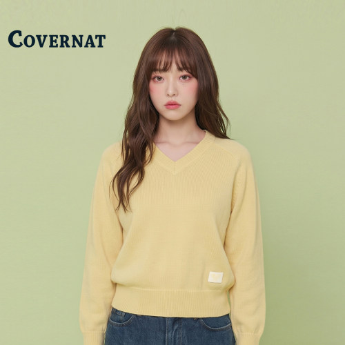 COVERNAT韩国女高级感长袖针织衫