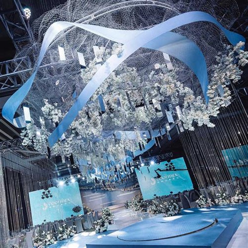 婚庆铁丝网插花造型网酒店软装婚礼舞台道具六角网花艺吊顶装饰网