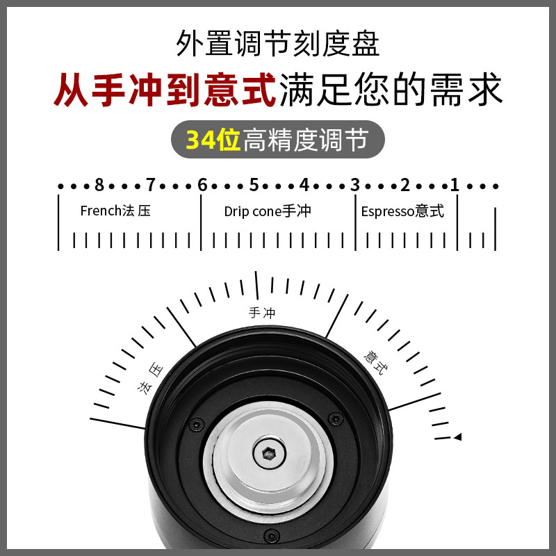 意式手摇磨豆机家用小型手磨咖啡机  合金手动咖S啡豆研磨机粉碎