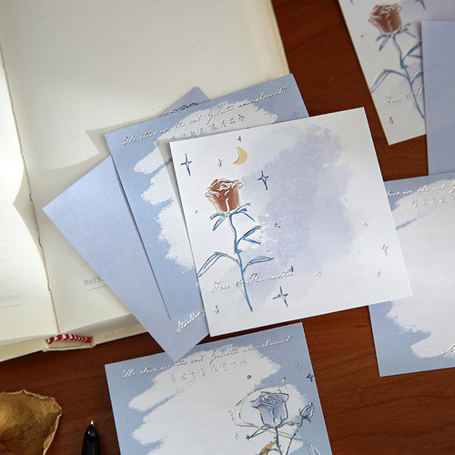 高颜值玫瑰之名三享烫金便签ins风学生书写高级手帐无粘性留言便