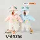 婴儿秋冬加厚加绒连帽连体衣