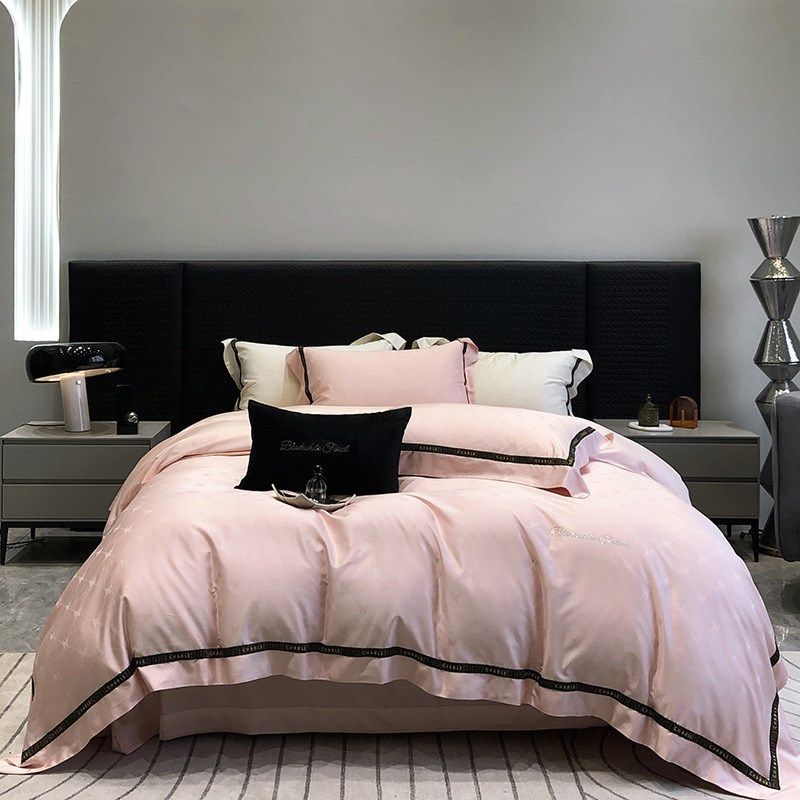 24年新款欧式素色100支高端天丝棉提花四件套大气简约夏季公主风