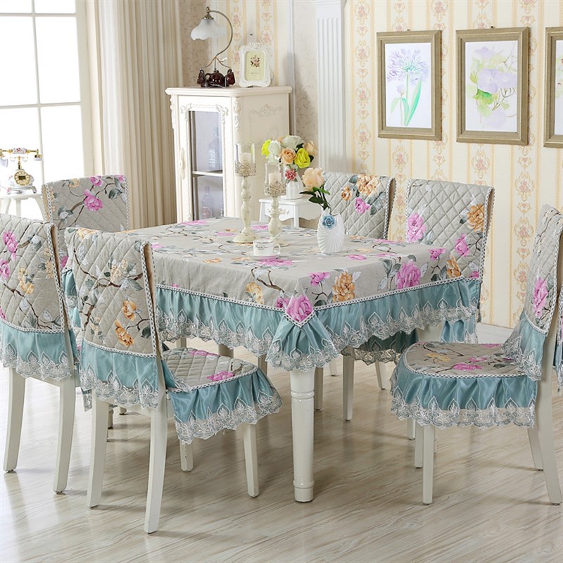 棉麻 中式 餐椅垫 布艺套装 台布 茶几布  田园风格