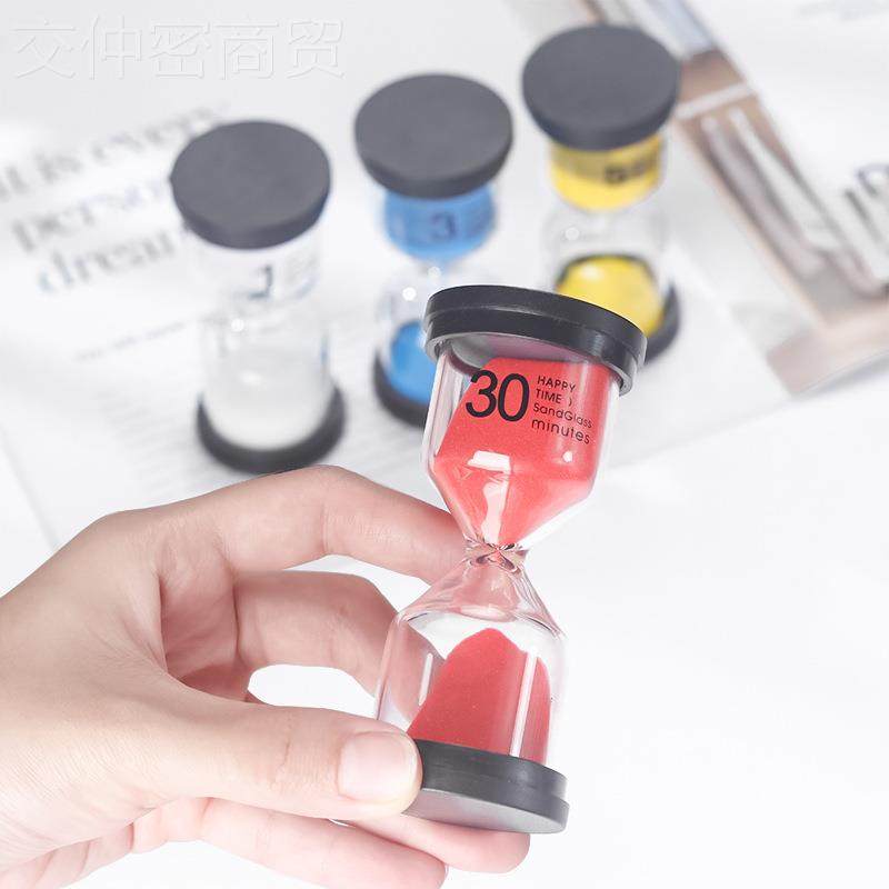 童1/35分钟黑盖漏沙幼儿园礼物刷LWH牙小沙漏计时器创/意装饰摆儿