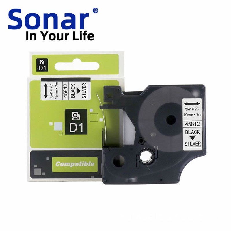 适用于DYMO标签机45804盒带 19mm 白底蓝字D1 不干胶标签带打印纸