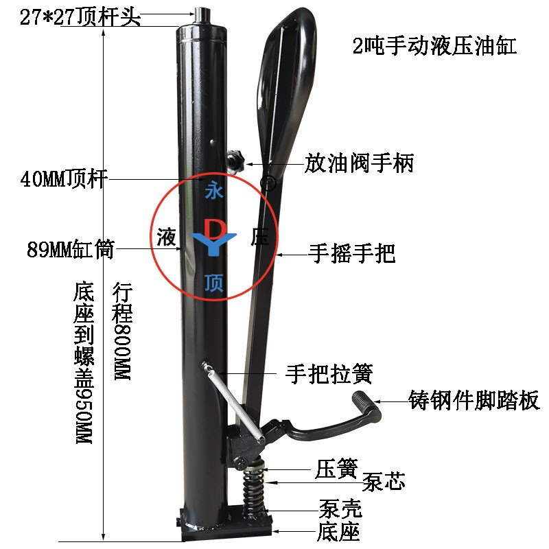 1.5到2吨升高1.6米堆高车油泵/手动液压叉车油缸/千斤顶/提升顶
