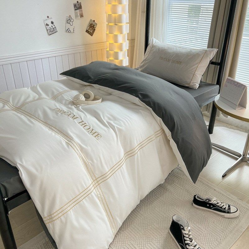 学生宿舍床上三件套单人用床单被套六件套被褥一整套厚棉被加床垫