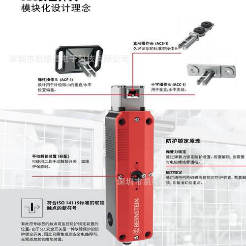 博恩斯坦机械设置SLC-F-024-11/11-R4安全开关锁电磁门锁磁吸IP67