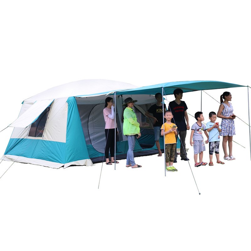 户外帐篷8-12人隔热防晒防暴雨两室一厅露营野营自驾游大帐篷