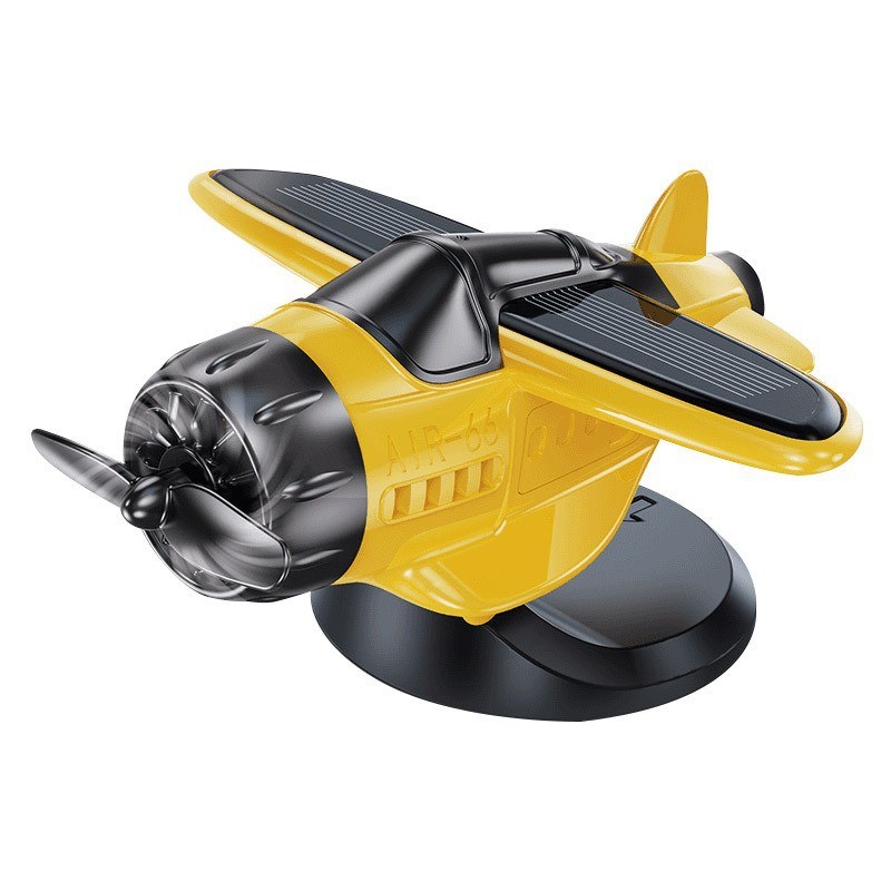 车载太阳能旋转飞机汽车创意摆件中控台装饰品太阳能摇晃摆动