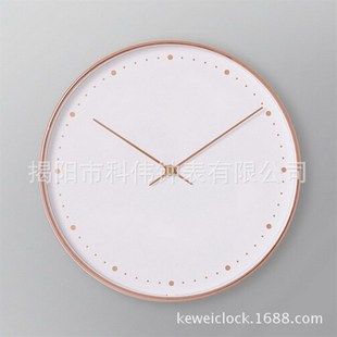 西班牙创意客厅金属挂钟12寸静音时钟欧式简约玻璃钟面时尚挂表