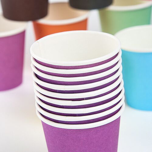 跨境热销现货彩色一次性小纸杯儿童幼儿园手工纯色环保杯子