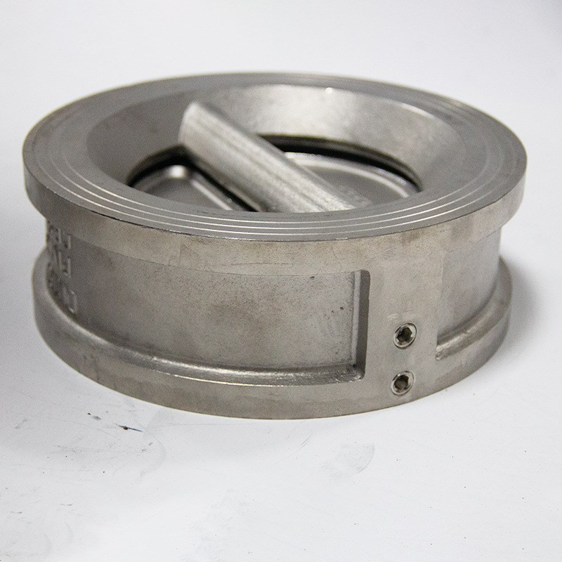 止回阀dn100下水道止回阀单向阀H77X-16P不锈钢对夹软密封止回阀