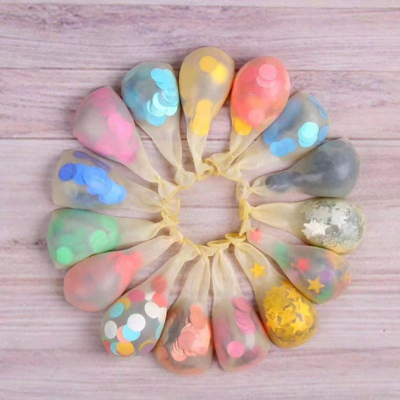 气球圆形填充物亮片透明火箭波波球金色银色1000克/包