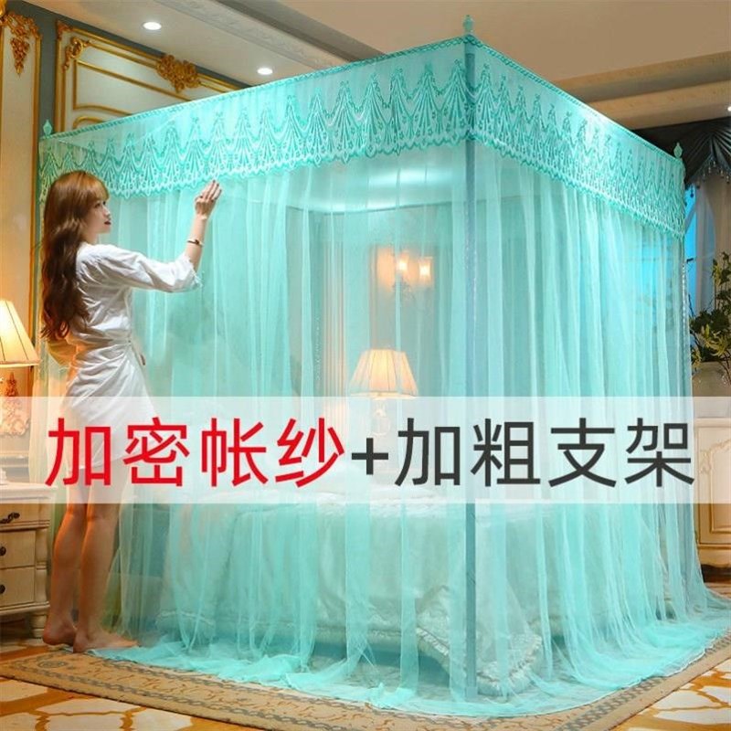 蚊帐1.5m床三开门1.8m双人家用宫廷落地公主风加密加厚加粗支架夏