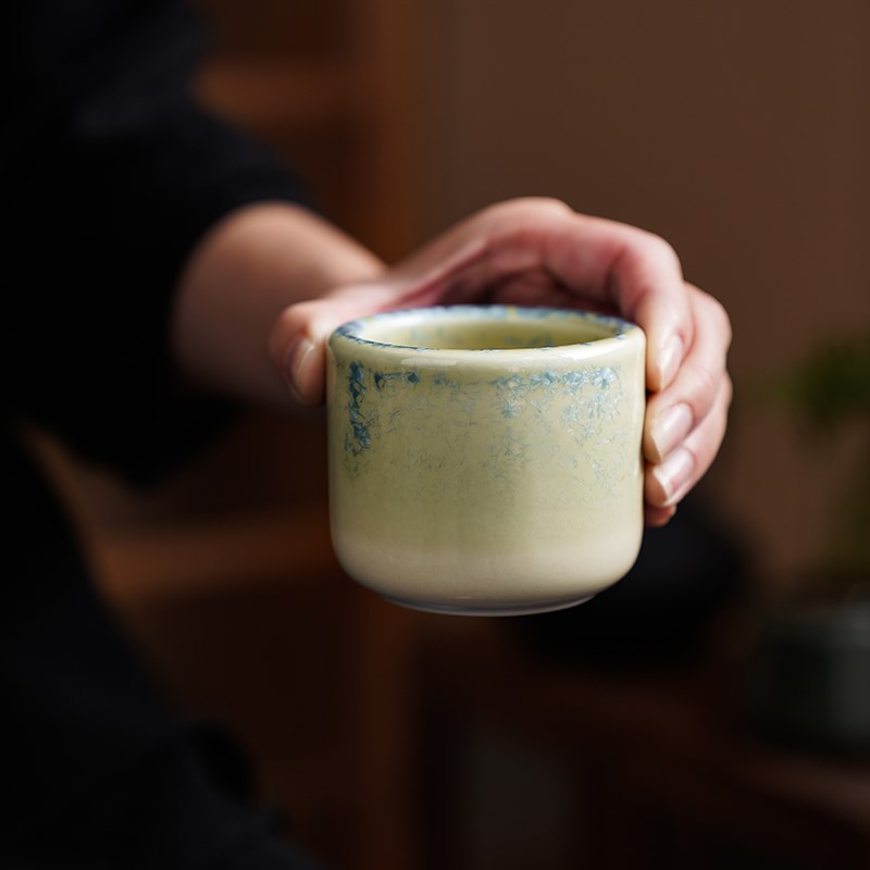 咖啡杯陶瓷主人杯精致结晶釉中彩品茗杯个人闻香茶杯家用