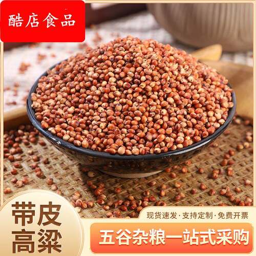 酿酒用的东北红糯粘高梁米带皮高粱高粮专用100斤原料鸽粮