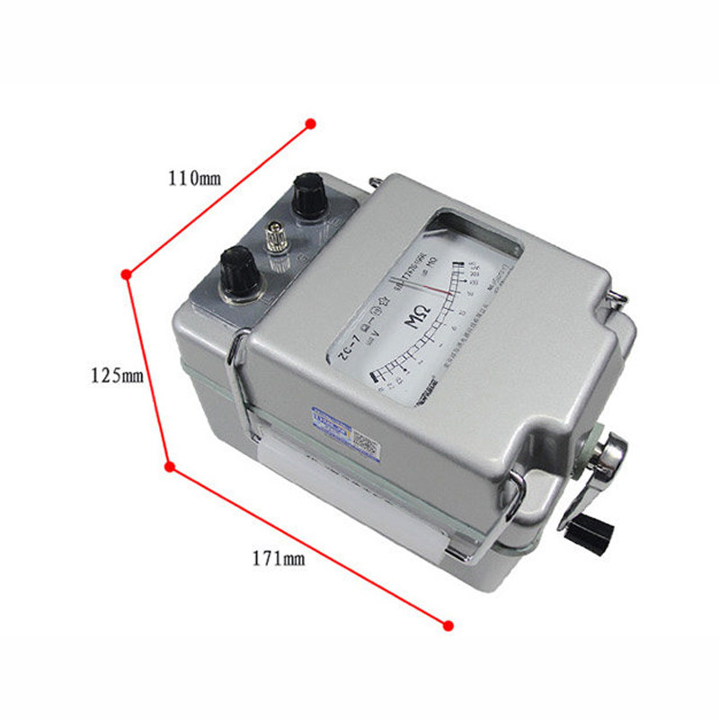 祥瑞德摇表电工兆欧表ZC-7 500V/500M绝缘电阻表测试仪精品铝壳