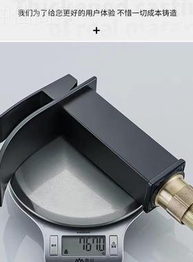 洗脸盆洗台手盆面盆冷热头 瀑布PJN-048式上盆龙龙头卫生间黑色水