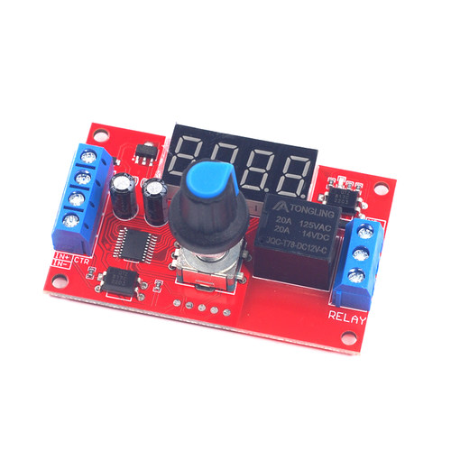 延时时间继电器模块5V12V24V定时可编程光耦隔离脉冲循环断电触发