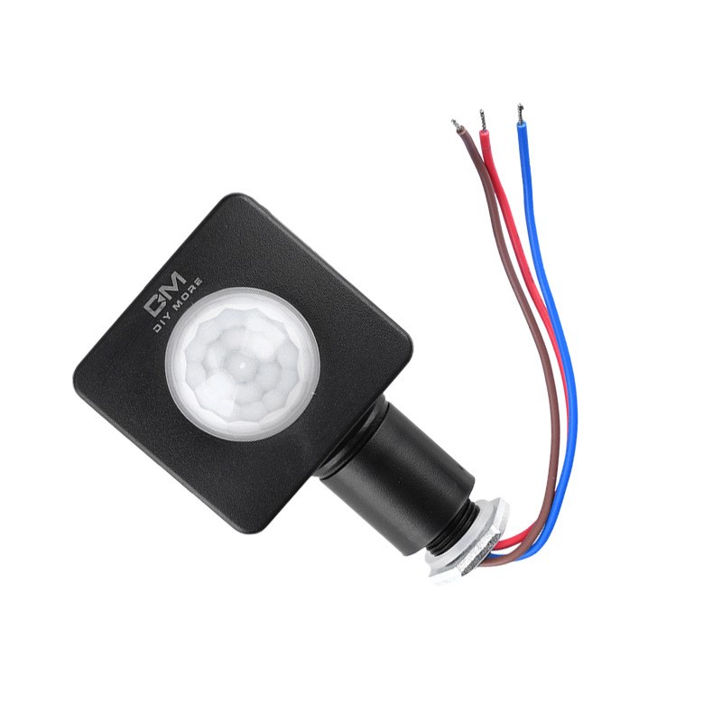 AC85-265V 迷你小号人体红外感应开关 开孔12MM 黑色