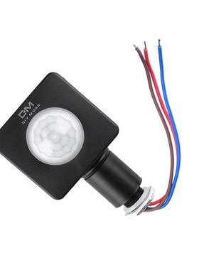 AC85-265V 迷你小号人体红外感应开关 开孔12MM 黑色