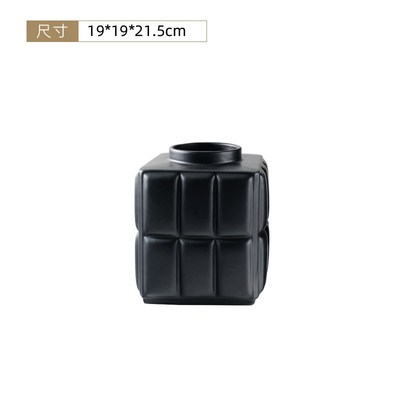 极简意式创意几何方块树脂干花瓶样板房客厅餐边柜家居装饰工艺品