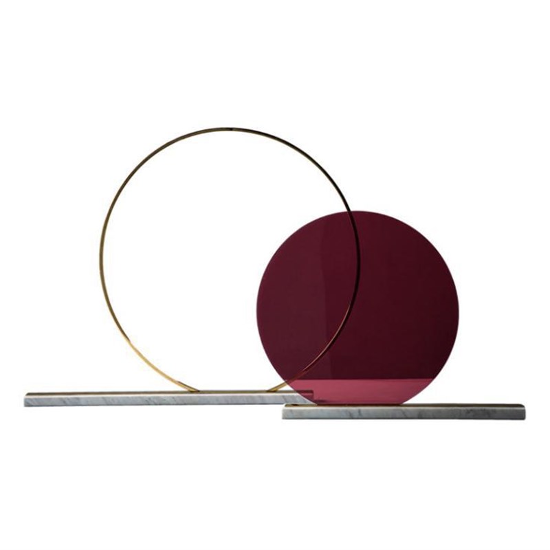 创意几何摆件造型现代风格摆件轻奢样板房摆件大理石圆圈摆饰品