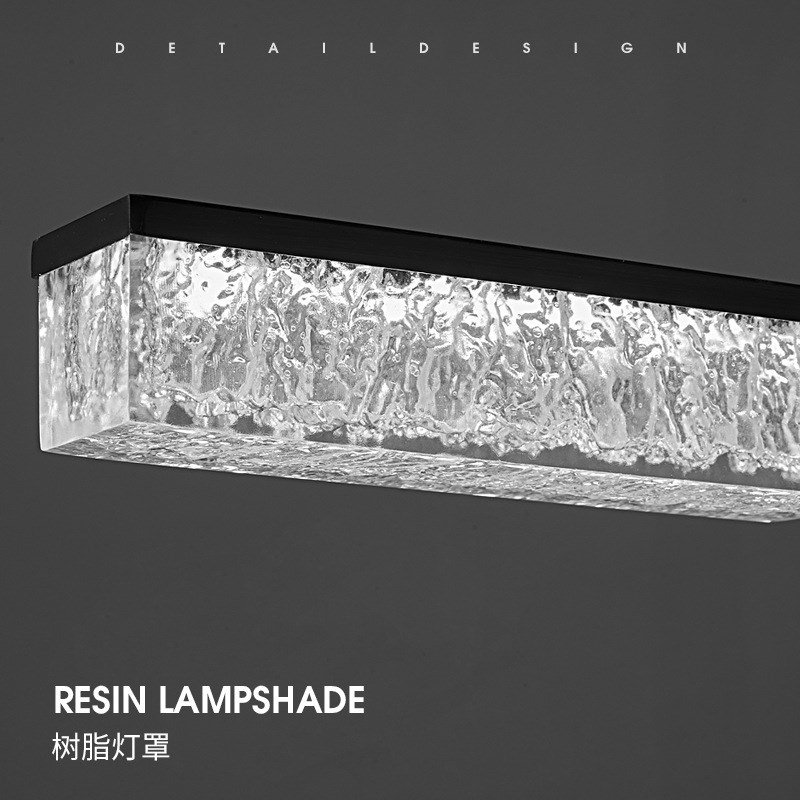 意式极简长条餐厅吊灯简约现代岛台黑色高端树脂吧台餐桌灯具