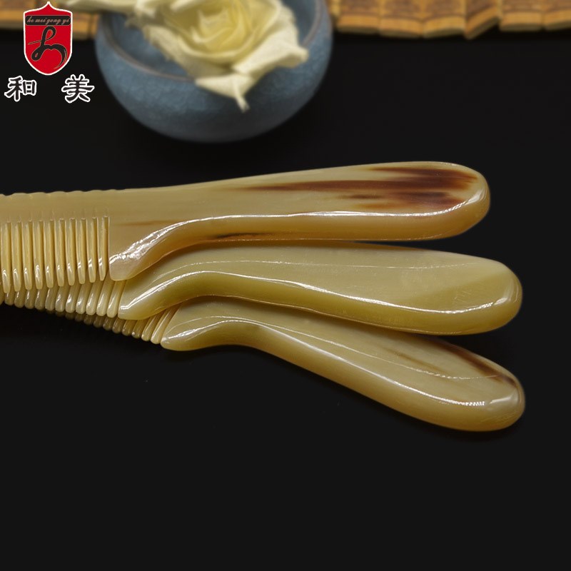 产地货源和美品质牛角梳便携男士梳子加厚光面手柄牦牛角梳子