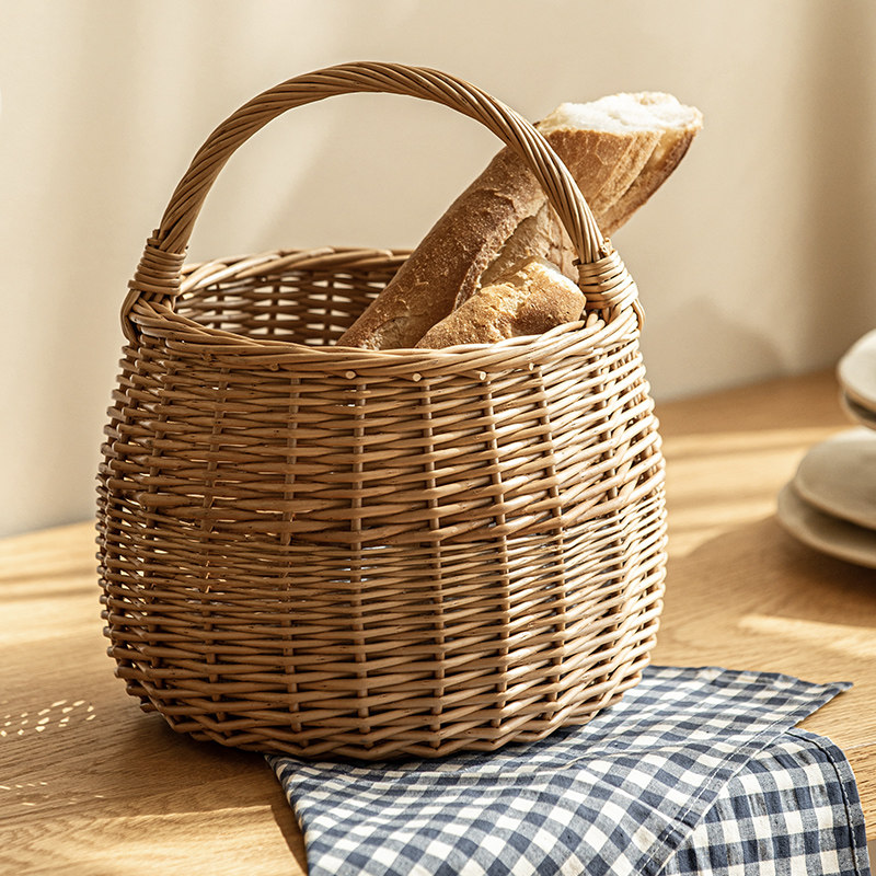 柳编提篮柳编收纳筐柳编野餐篮鸡蛋篮花篮购物篮S礼品篮菜篮手提