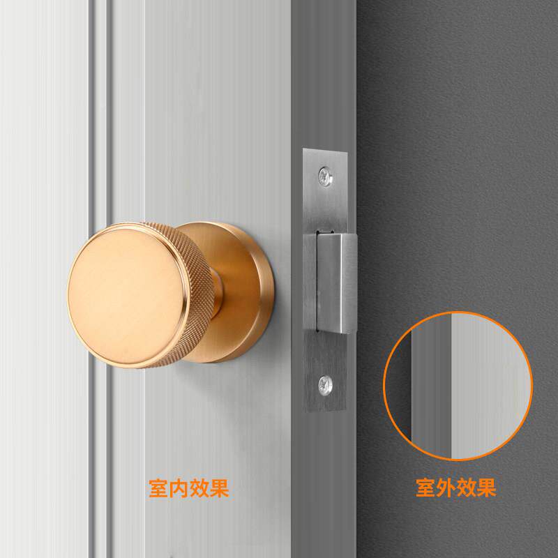 圆形球形黑色手装背景无品牌/暗墙暗门锁室内金色单面锁隐藏门隐