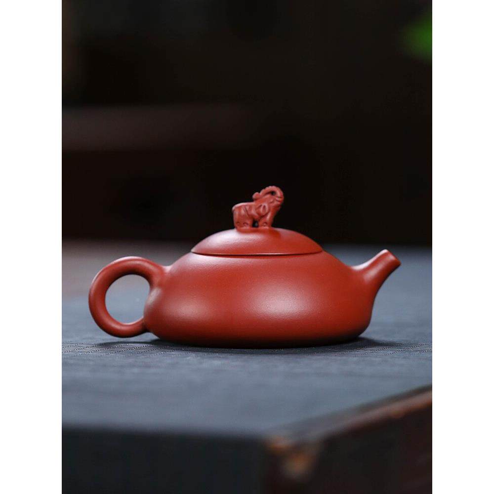 宜兴原大矿砂手工茶具9红袍吉祥东坡石紫瓢毫升