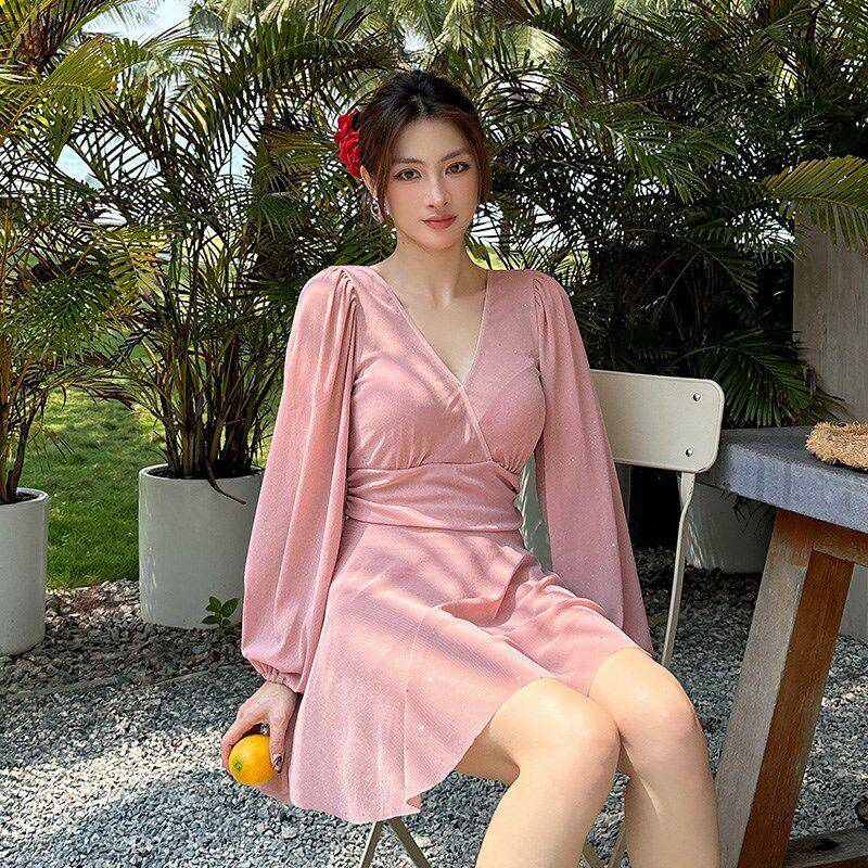 体连P1EG7Gu6钢托聚泳拢女衣款大码长袖裙式带钢圈裙式温泉新款胖