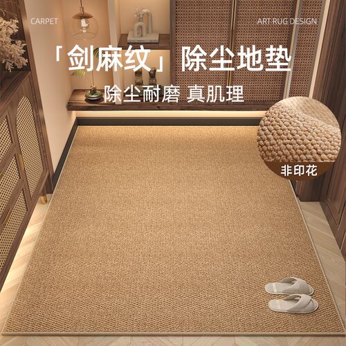 剑麻纹入户门地垫纯色地毯门垫进B门大门口玄关客厅地毯脚垫可裁