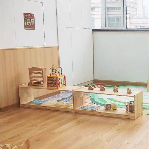 8X22Z1Fq幼儿园实木玩具童柜蒙氏具柜儿角书架整理架木质储物教架