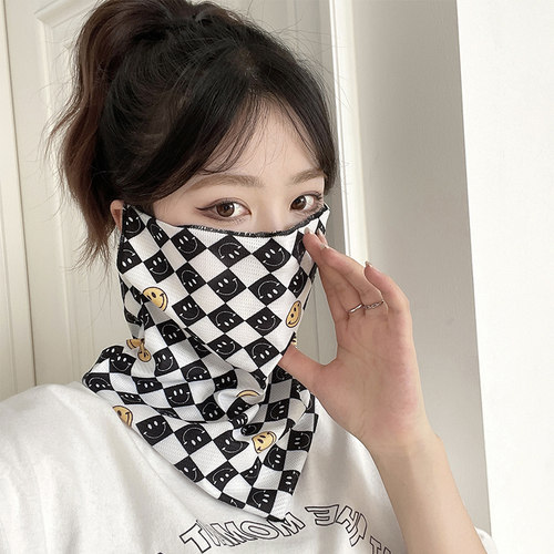 新款推荐夏季防晒面罩p全脸透气脖子一体韩版遮阳面巾骑行面纱