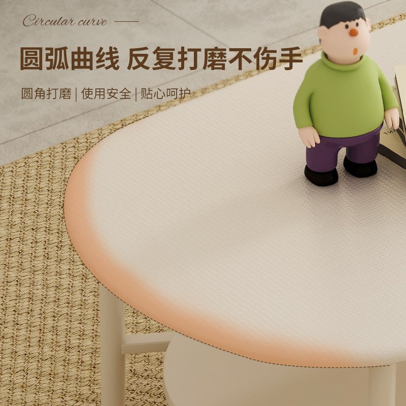 家用奶油风茶几2024新款网红边几小桌子客厅沙发边桌可移动置物架