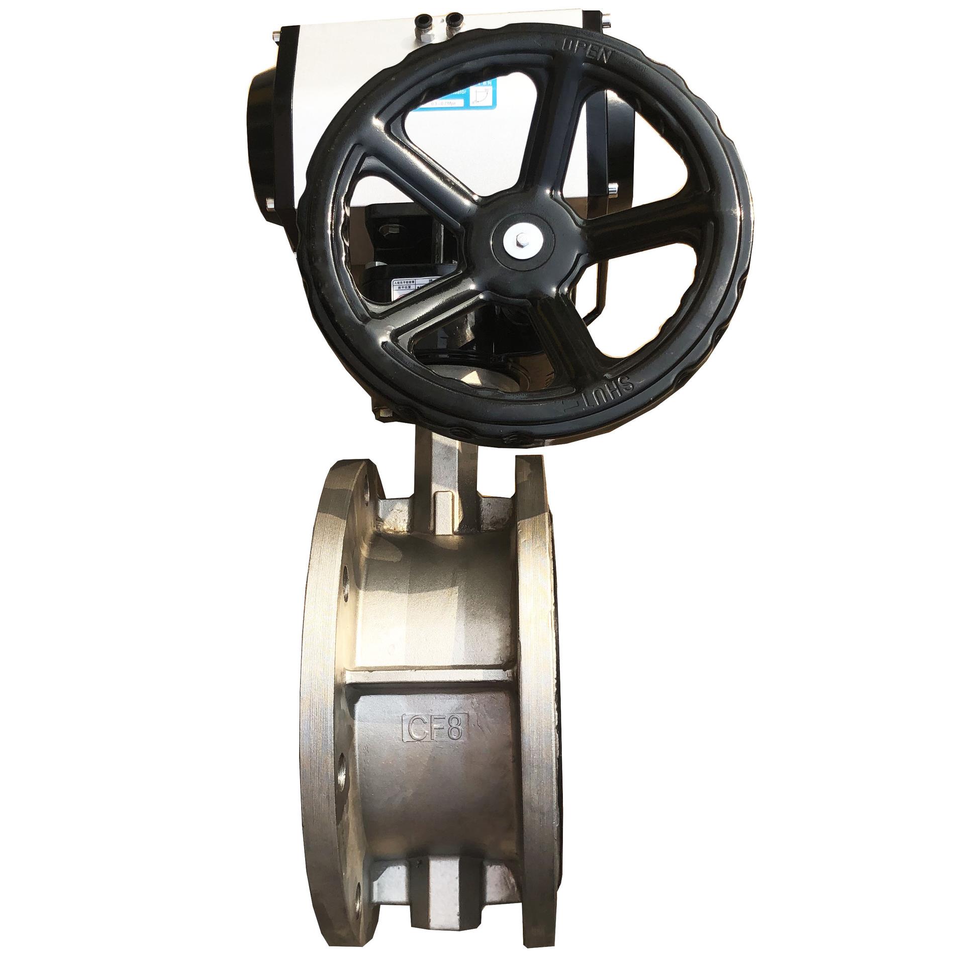 气动不锈钢蝶阀 法兰常温蝶式 全不锈钢蝶阀 厂家D641X-10P