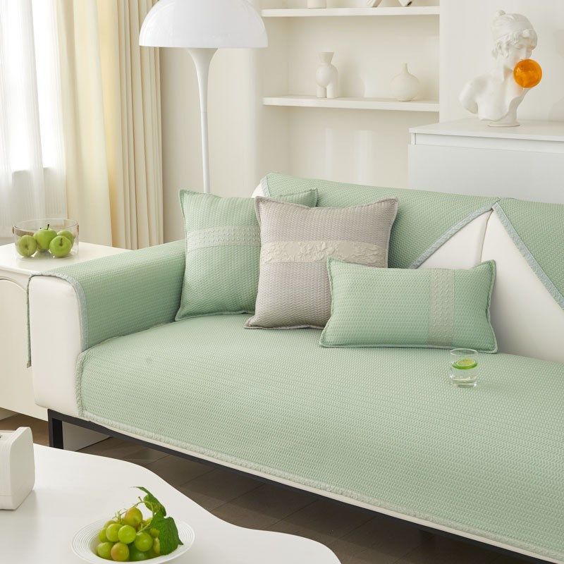 凉豆豆冰丝沙发垫子2024新款现代夏季防滑凉席皮坐垫凉感靠背巾,居家布艺,沙发套,淘宝优惠券,粉丝福利购,淘宝优惠卷