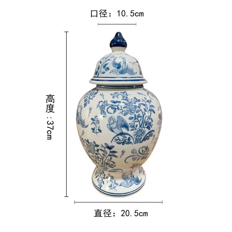 青花瓷陶瓷花瓶仿古中式家居客厅插花储物罐瓶电视柜桌面装饰摆件,特色手工艺,其他特色工艺品,淘宝优惠券,粉丝福利购,淘宝优惠卷