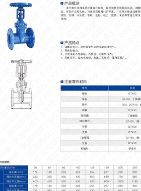 瑞格Z41X-16Q铸铁9104法兰明杆闸阀DN80-250橡胶弹性座软密封阀门