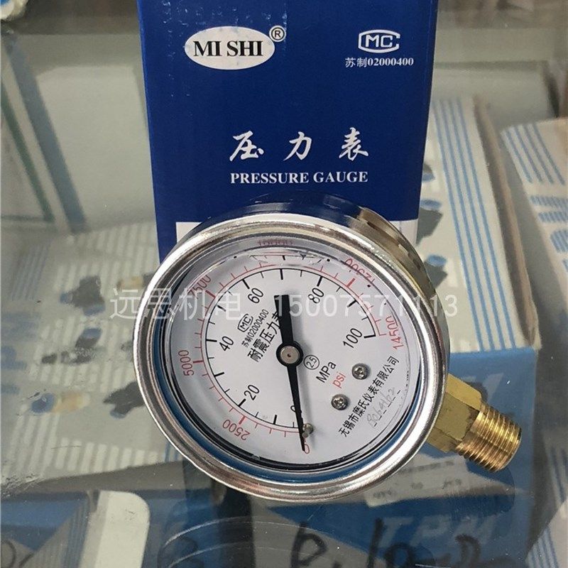无锡糜氏 YN60-100mpa G1/4 耐震压力表 0-14500PSI 充油压力表,电玩/配件/游戏/攻略,支架,淘宝优惠券,粉丝福利购,淘宝优惠卷