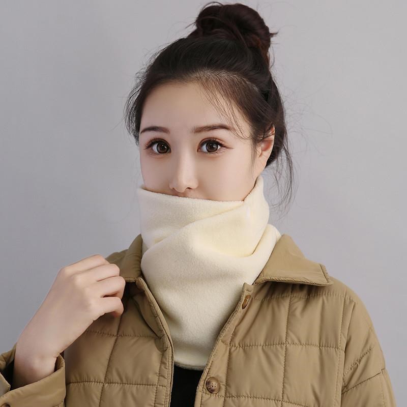 围脖女冬季骑车保暖护颈护脖百搭学生小披肩毛绒绒秋冬天双面脖套