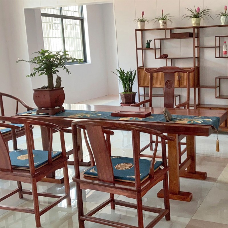 奥坎大板实木茶桌原n木红木茶台茶板老板办公花梨餐桌整板桌面整